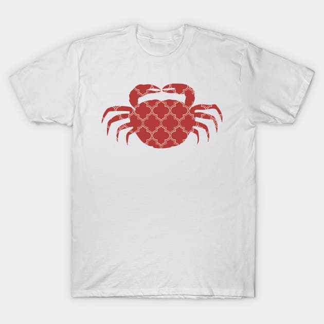 Crab Silhouette with Pattern T-Shirt by deificusArt